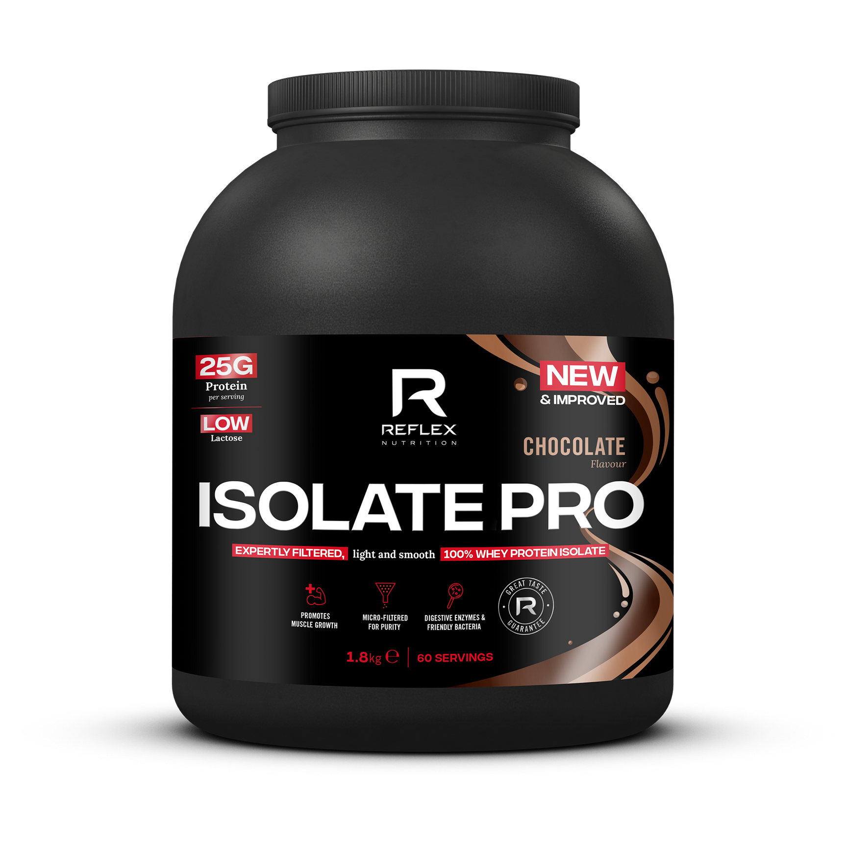 Isolate Pro Chocolate - Chocolate flavor protein powder by Reflex Nutrition